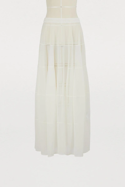 Jil Sander Transparent Maxi Skirt In Ivory