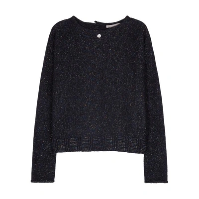 High In-tune Knitted Jumper In Navy