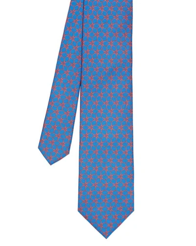 J.mclaughlin Horseshoe Silk Tie In Blue