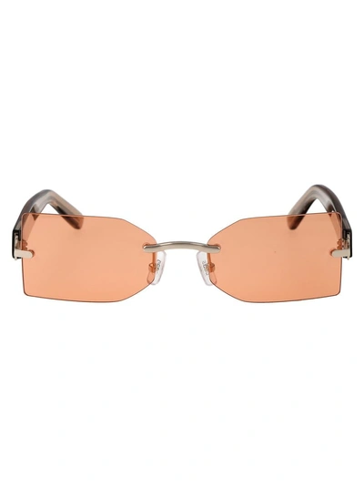 Gcds Sunglasses In 32e Oro/marrone