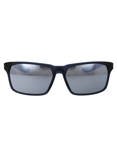 Nike Sunglasses In 410 Midnight Navy/white Bleu/blanc
