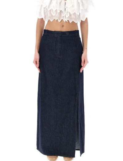 The Garment Eclipse Strap Skirt In Dark Denim