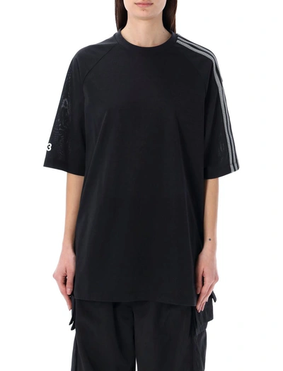 Y-3 Over Tee 3 Stripes In Black