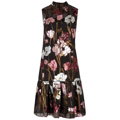 Erdem Neena Floral Silk-blend Dress In Black