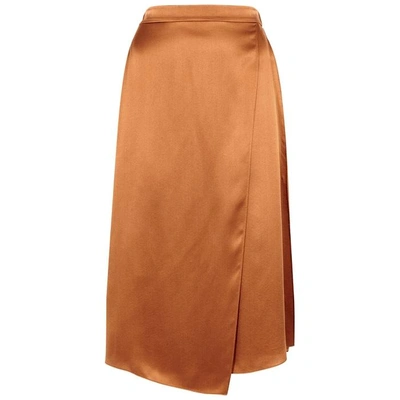 Vince Copper Silk Satin Skirt