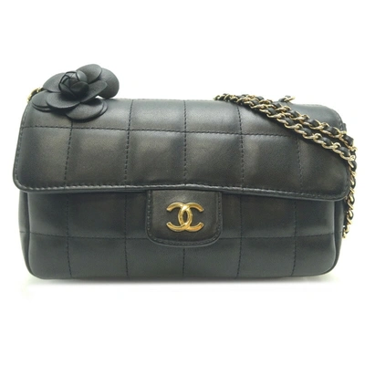 Pre-owned Chanel Chocolate Bar Black Suede Shoulder Bag ()