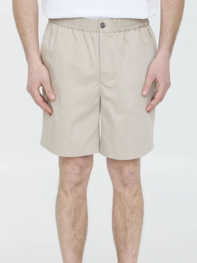 Ami Alexandre Mattiussi Cotton Bermuda Shorts In Beige