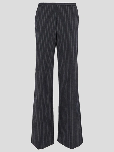 Ganni Trousers In Gray