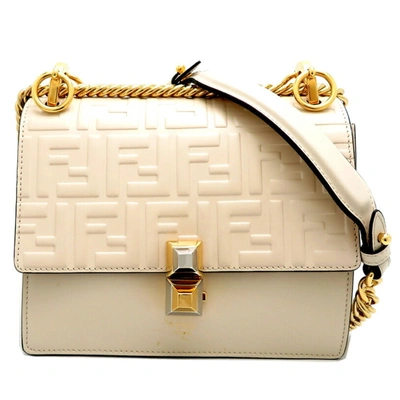 Fendi Kan I Beige Leather Shoulder Bag () In Neutral