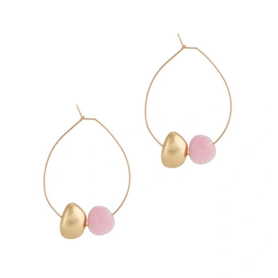 Dinosaur Designs Gold-tone Hoop Earrings In Light Pink