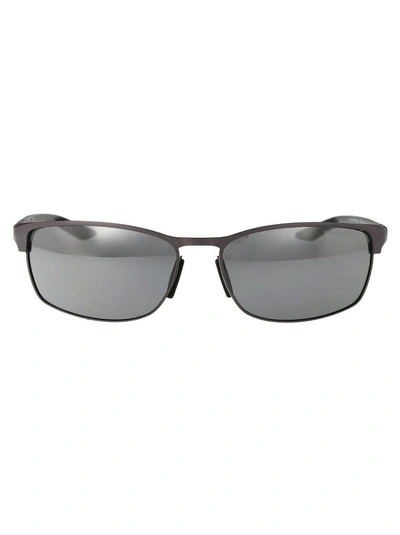 Nike Sunglasses In 918 Grey W/ Silver Flash Satin Gunmetal
