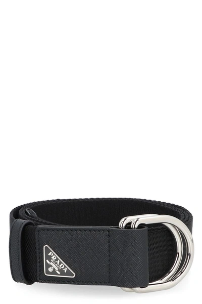 Prada Re-nylon Belt In Black