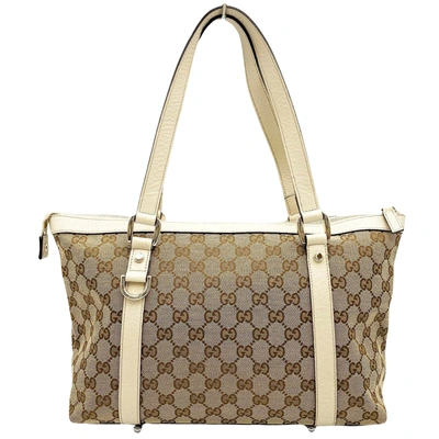 Gucci Cabas White Canvas Tote Bag ()