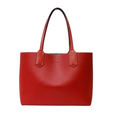 Gucci Reversible Red Canvas Tote Bag ()