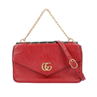 Gucci Thiara Red Leather Shoulder Bag () In Black