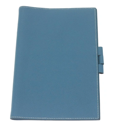 Hermes Hermès Agenda Cover Blue Leather Wallet  ()