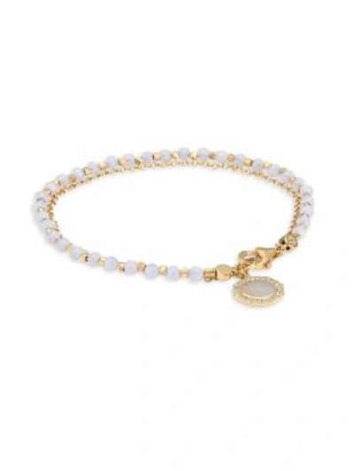 Astley Clarke 18k Rose Gold Plated Sterling Silver White Sapphire & Moonstone Charm Bracelet