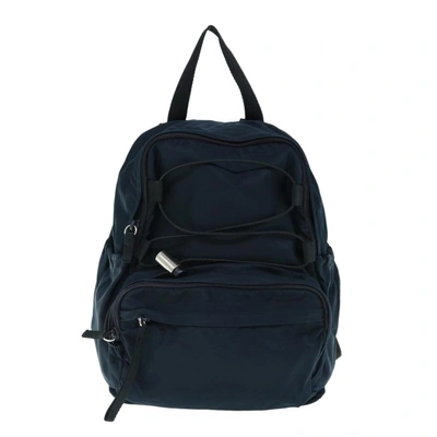 Prada Tessuto Navy Synthetic Backpack Bag () In Blue
