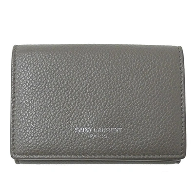 Saint Laurent Grey Leather Wallet  ()