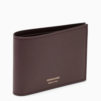 Ferragamo | Dark Barolo Billfold Wallet With Coin Purse In Blue