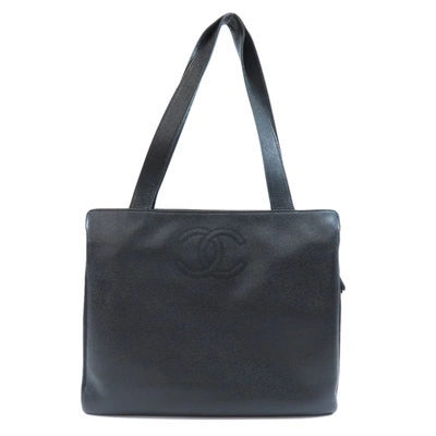 Pre-owned Chanel Shopping Leather Tote Bag () In Black