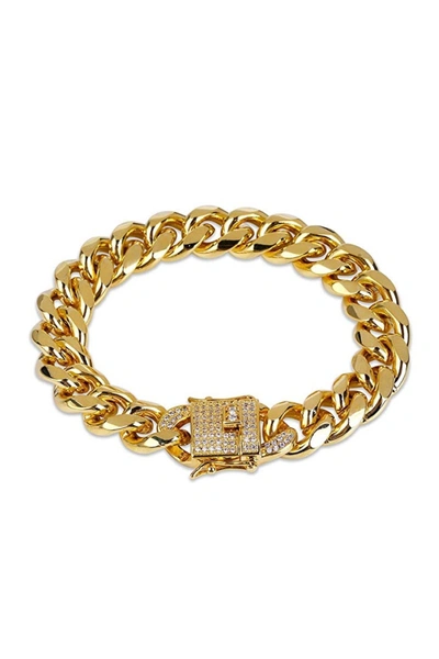 Stephen Oliver 18k Gold Link & Cz Clasp Bracelet