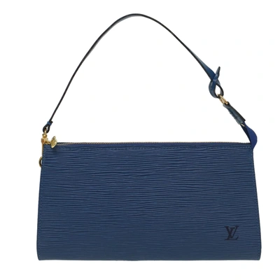 Pre-owned Louis Vuitton Pochette Accessoire Leather Clutch Bag () In Blue