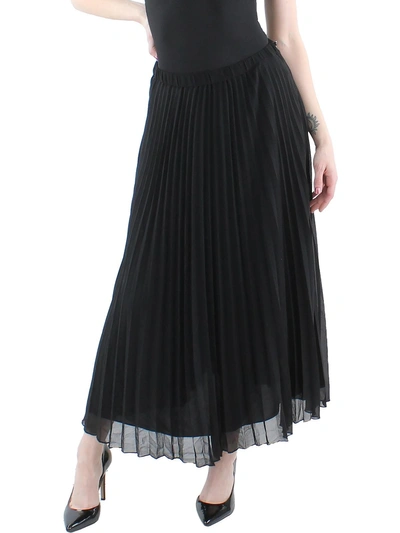 Anne Klein Womens Pleated Lined Maxi Skirt In Black