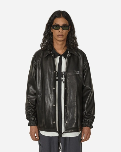 Undercover Sheep Leather Coach Jacket In Black