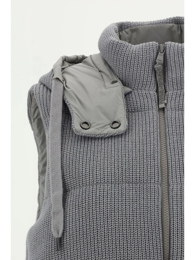 Brunello Cucinelli Down Jackets In Peltro+grigio Chiaro