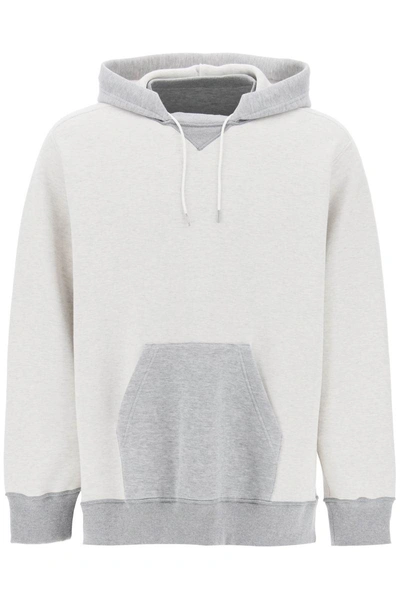 Sacai Hooded Sweatshirt With Reverse In Grey