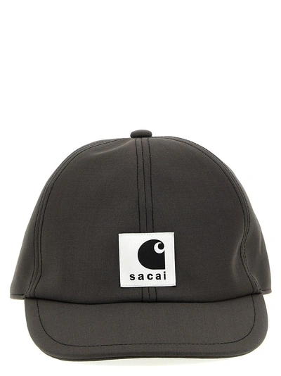 Sacai X Carhartt Wip Cap In Gray