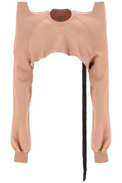 Drkshdw "cropped Sweatshirt With Sculpted Shoulders In Pink
