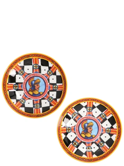 Dolce & Gabbana Set Of 2 Soup Plates Multicolor