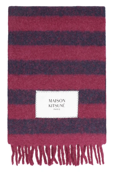 Maison Kitsuné Alpaca-wool Scarf In Magenta