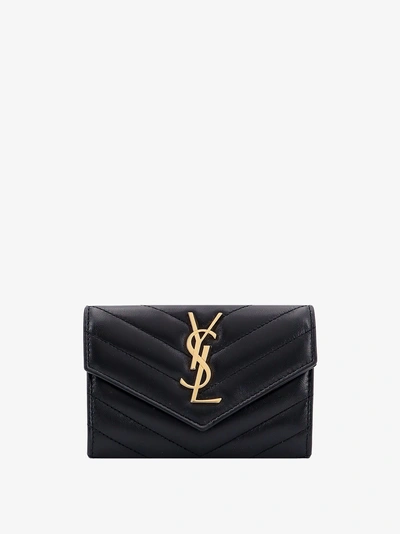 Saint Laurent Woman Card Holder Woman Black Wallets