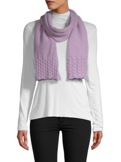 Portolano Cable Knit Wool & Cashmere Scarf In Violet