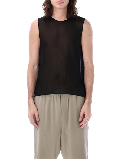 Ami Alexandre Mattiussi Ami Paris Silk Tank Top In Black