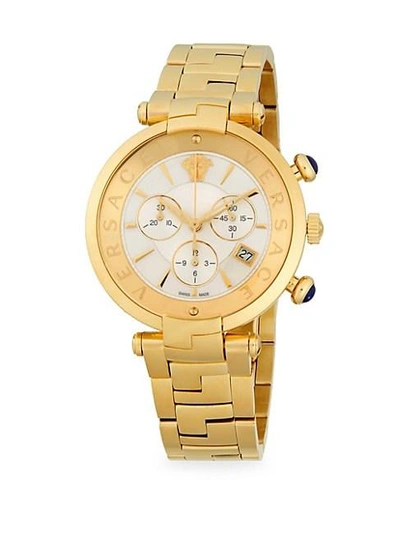 Versace Medusa Stainless Steel Chronograph Watch In Gold