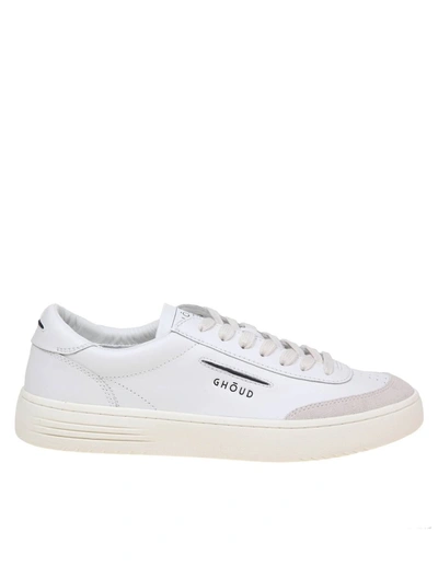 Ghoud Lido Low Sneakers In White Leather And Suede In Leat/suede White