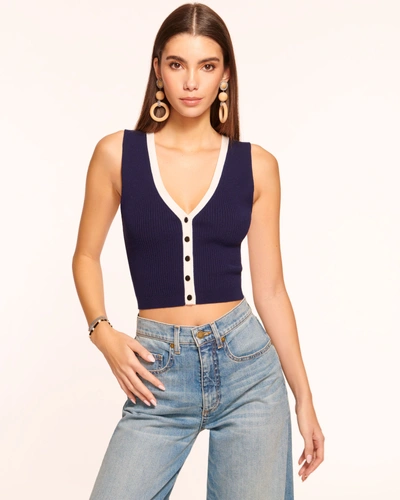 Ramy Brook Aiyana Colorblock Tank Top In Spring Navy