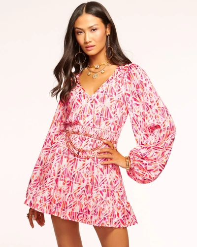 Ramy Brook Ambra Smocked Mini Dress In Rose Tile