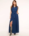 Ramy Brook Coraline Pleated Maxi Dress In Spring Navy