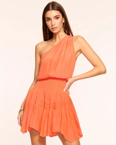 Ramy Brook Lilah One Shoulder Mini Dress In Tropic Orange