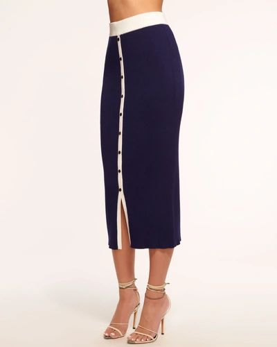 Ramy Brook Guinevere Knit Midi Skirt In Spring Navy