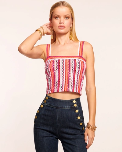 Ramy Brook Vera Knit Crop Top In Rose Stripe