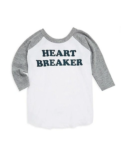 Chaser Little Boy's & Boy's Heart Breaker Raglan Top In White-grey