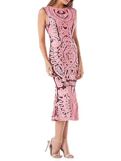 Js Collections Soutache Midi Dress In Pink Wine