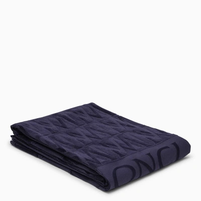 Moncler Monogrammed Beach Towel Midnight In Blue