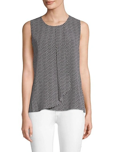 Vince Camuto Textured Sleeveless Top In Black White
